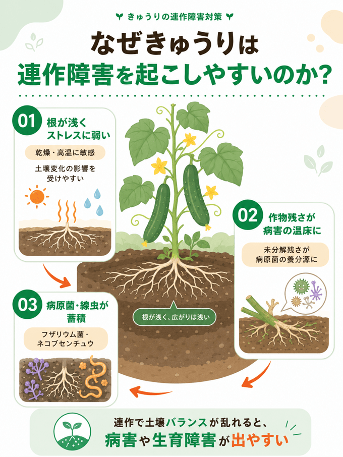きゅうりが連作障害を起こしやすい理由
