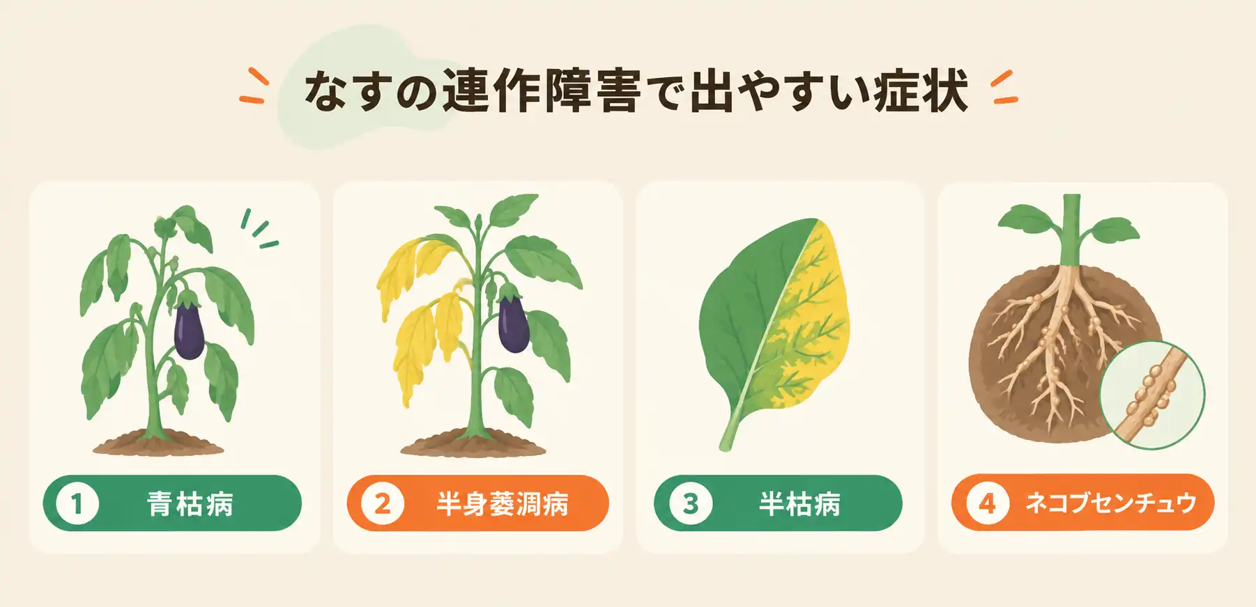 なすの連作障害で出やすい症状