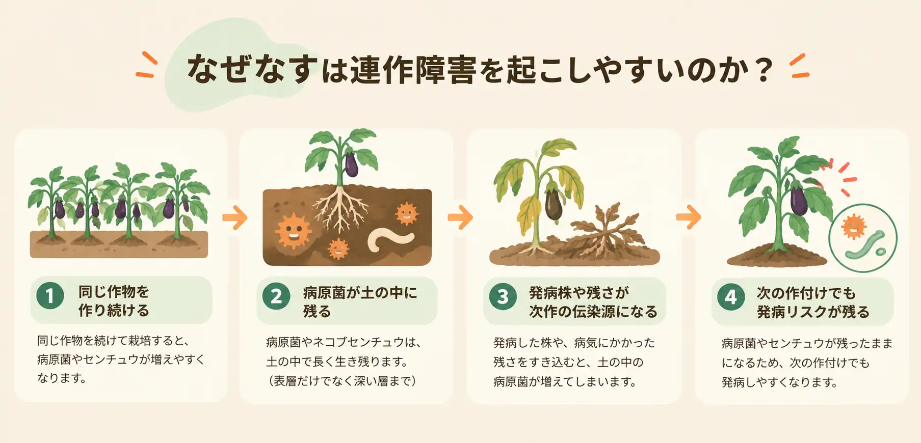 なぜなすは連作障害を起こしやすいのか?